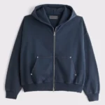 Cropped Essential Full-Zip Hoodie​ Navy