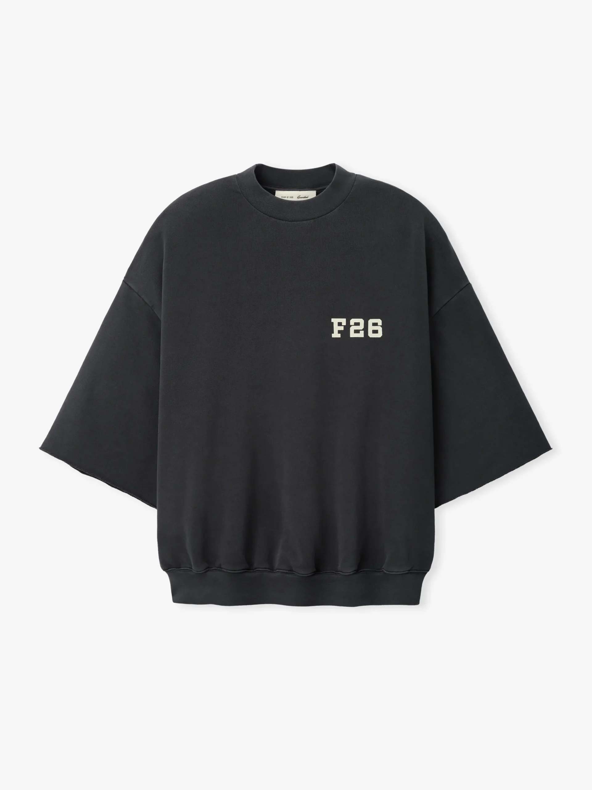 Essentials-3-4-Sleeve-Crewneck-Washed-Iron-Grey-1-scaled Essentials 3/4 Sleeve Crewneck Washed Iron Grey - Image 1