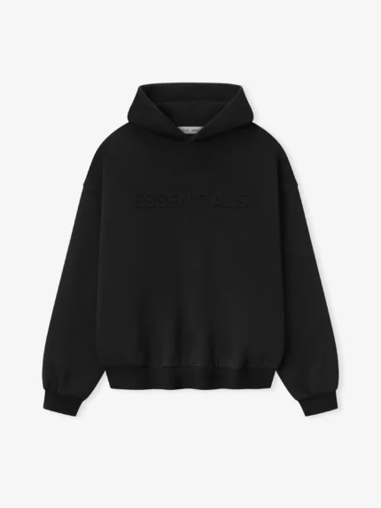 Essentials Embossed Classic Fleece Hoodie Vintage Black