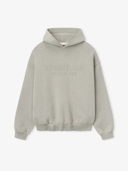 Essentials Embossed Classic Fleece Hoodie Warm Heather