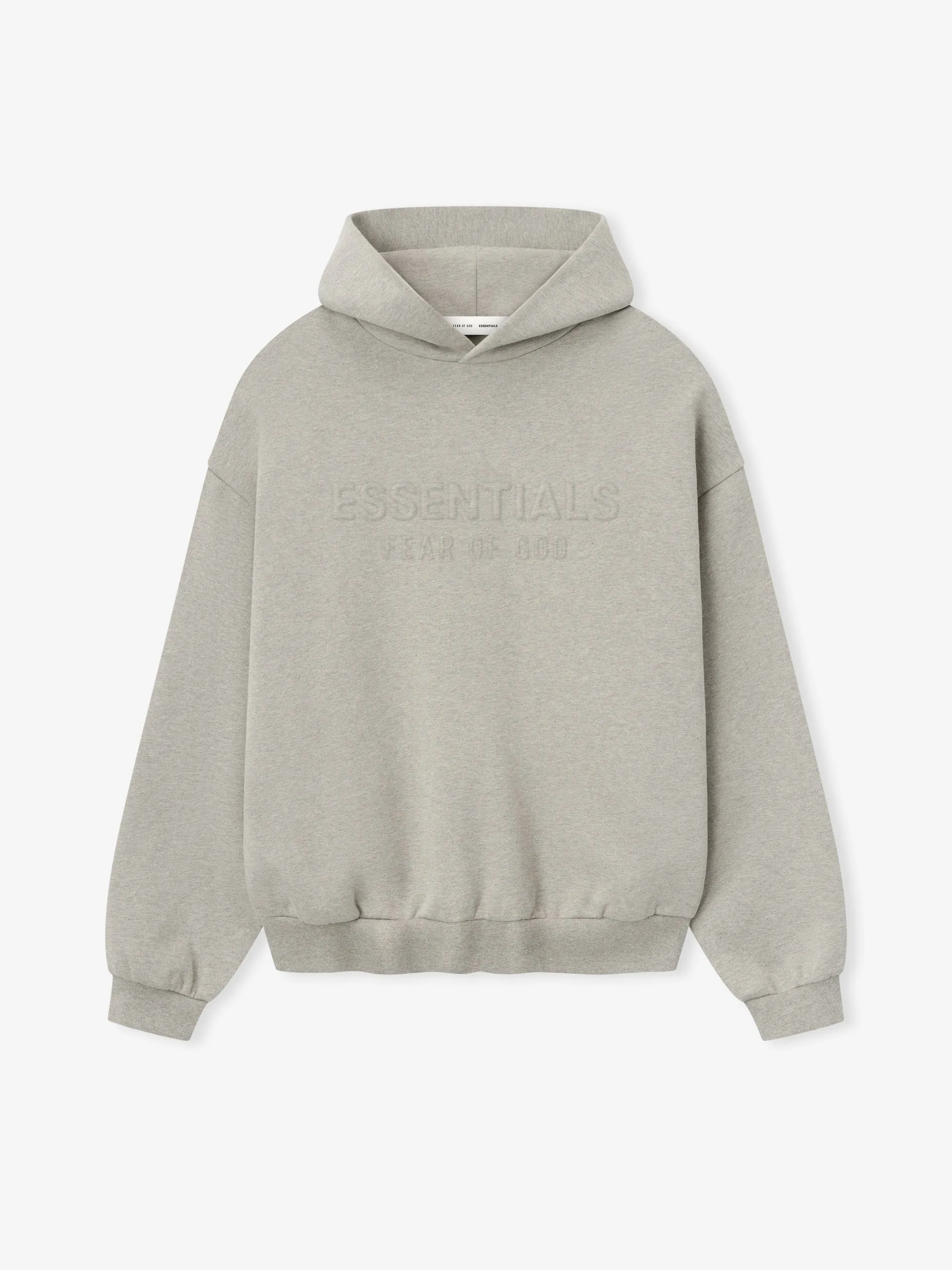 Essentials-Embossed-Classic-Fleece-Hoodie-Warm-Heather-1 Essentials Embossed Classic Fleece Hoodie Warm Heather