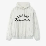 Essentials White Sox Sport Hoodie Oatmeal Heather W Black Pinstripes