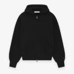 Essentials Zip Up Hoodie​ Jet Black